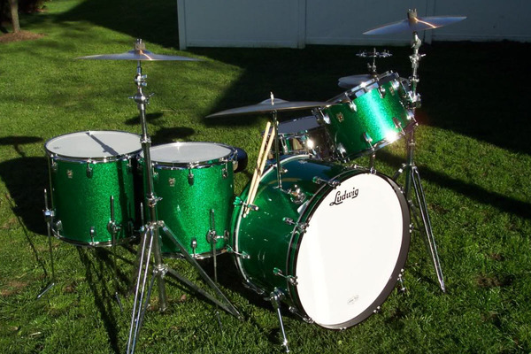 John Bonham Green Sparkle Ludwig Drum Set Kit
